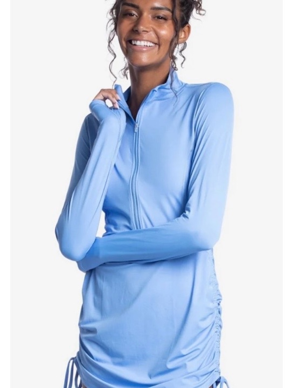 Women's BloqUV Blue Long-Sleeve Suncare Adjustable Tunic Dress